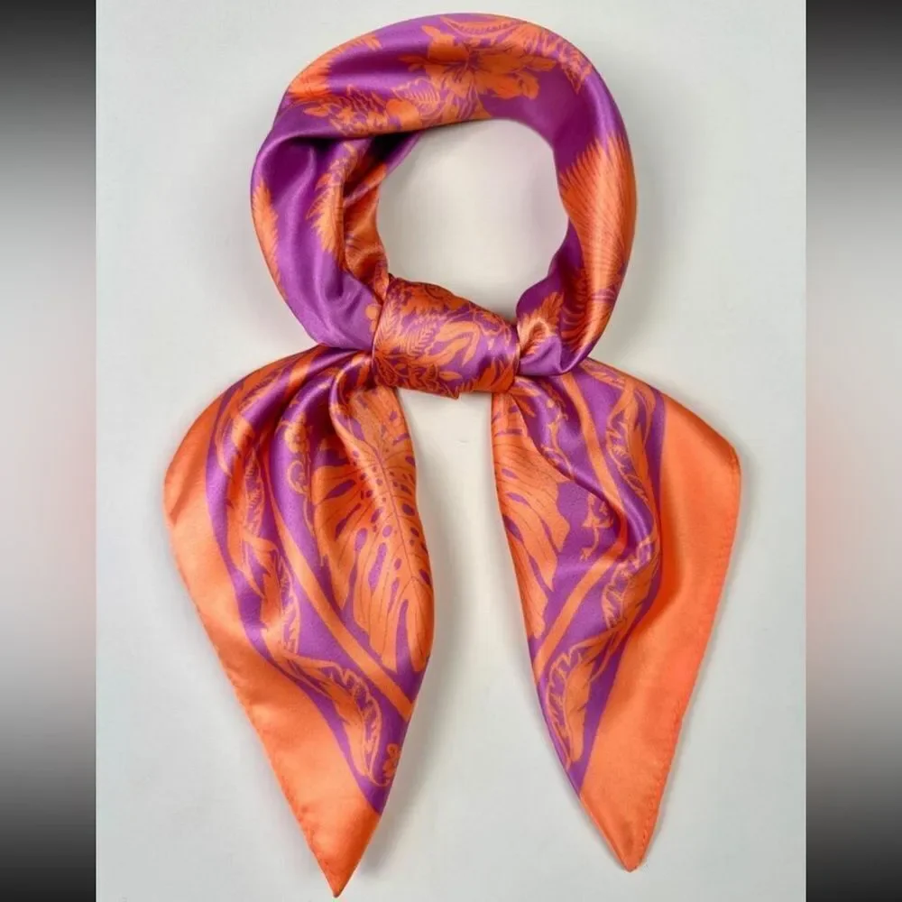Vibrant Orange and Pink Scarf N874